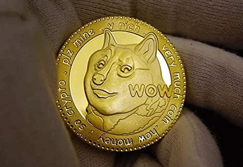 Dogecoin Dogecoin | לירח | מטבע וירטואלי cryptocurrency | מטבע מצופה זהב מטבע מטבע מטבע מלאכה אספנות עם קופסת פלסטיק